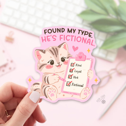 Fictional Men Standards Checklist bookish sticker, vinyl die cut, romance reader gift