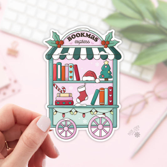 Bookmas Express Stickers / Christmas Bookish Stickers / Book Lover Gift / Bookish Merch / Kindle Sticker / Reading Lover / E-Reader