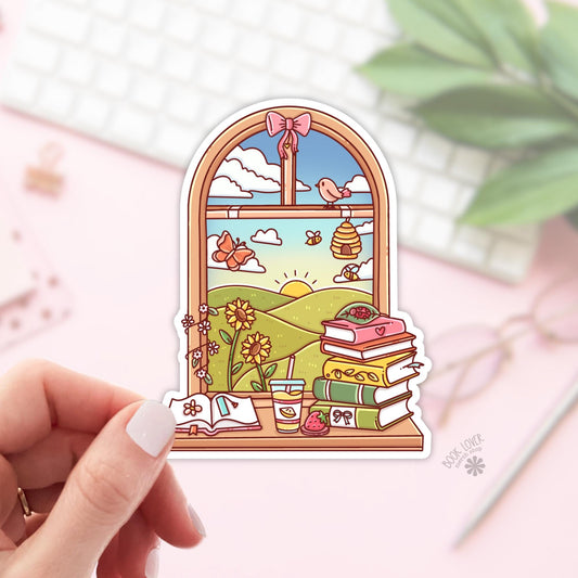 Summer Window Stickers / Bookish Stickers / Book Lover Gift / Bookish Merch / Kindle Sticker / Smut Reader / Reading Lover