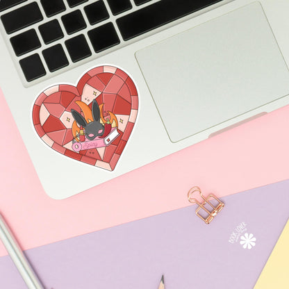 Bookish Spicy Stained Glass Heart Stickers / Bookish Stickers / Book Lover Gift / Bookish Merch / Kindle Sticker / Smut Reader