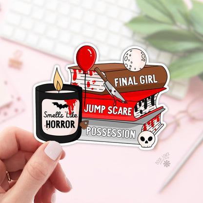 Smells Like Horror Stickers / Bookish Stickers / Book Lover Gift / Bookish Merch / Kindle Sticker / Horror Reader / Reading Lover / E-Reader