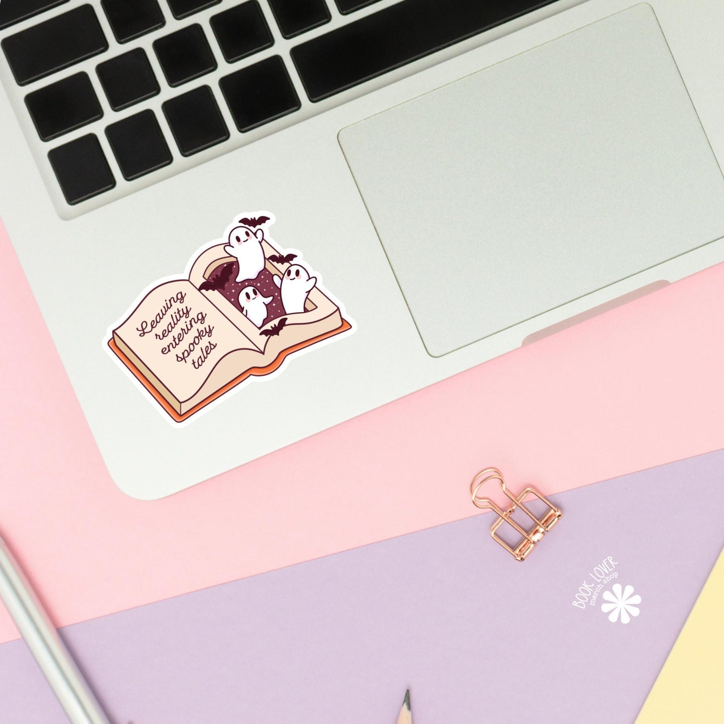 Leaving Reality Entering Spooky Tales Stickers / Halloween Bookish Stickers / Book Lover Gift / Bookish Merch / Kindle Reading Lover