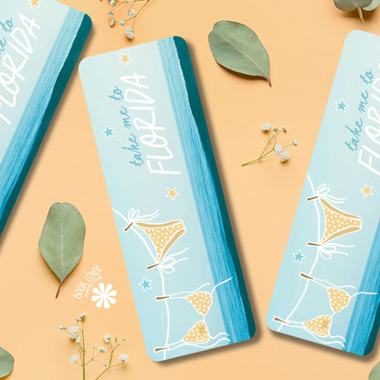 Take Me To Florida Bookmark / Summer Bookish Bookmark / Beach Bikini Book Lover Gift / Bookish Merch / Reading Lover