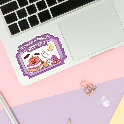 Halloween Bookish Weekend Ticket Stickers / Bookish Stickers / Book Lover Gift / Bookish Merch / Kindle Sticker / Reading Lover / E-Reader