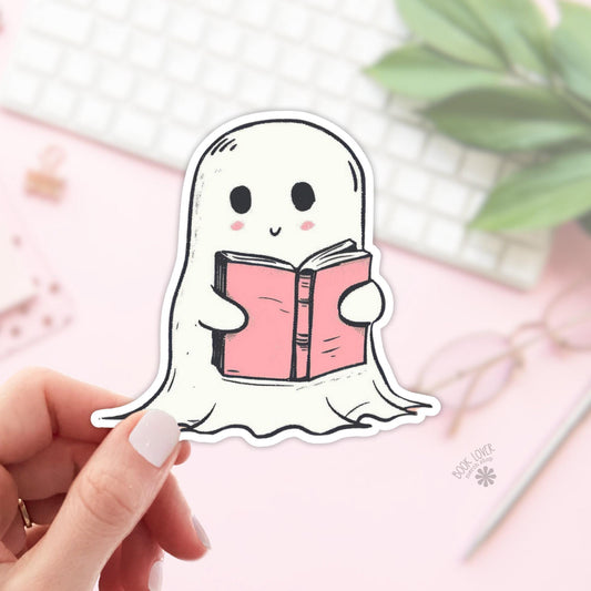 Ghost Reading Book Stickers / Bookish Stickers / Book Lover Gift / Bookish Merch / Kindle Sticker / Smut Reader / Reading Lover / E-Reader