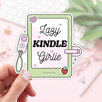 Lazy Kindle Girlie Stickers / Bookish Stickers / Book Lover Gift / Bookish Merch / Kindle Sticker / Smut Reader / Reading Lover / E-Reader