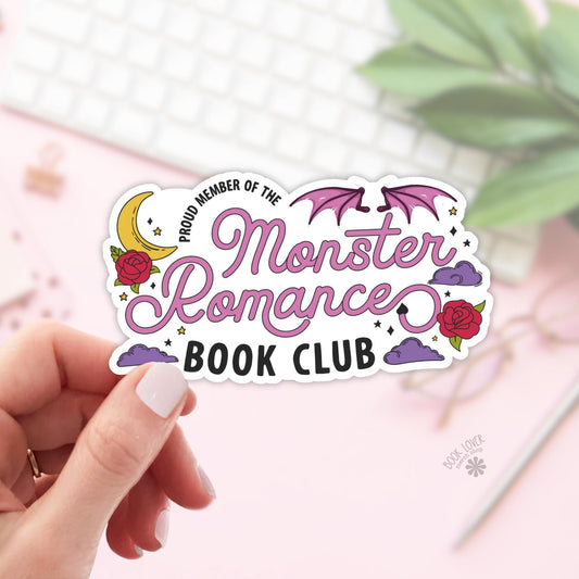 Proud Member of the Monster Romance Book Club Stickers / Bookish Stickers / Book Lover Gift / Bookish Merch / Kindle Sticker / Smut Reader
