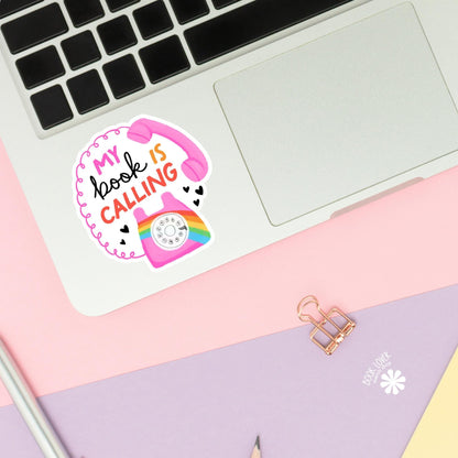 My Book Is Calling Stickers / Bookish Stickers / Book Lover Gift / Bookish Merch / Kindle Sticker / Smut Reader / Reading Lover / E-Reader