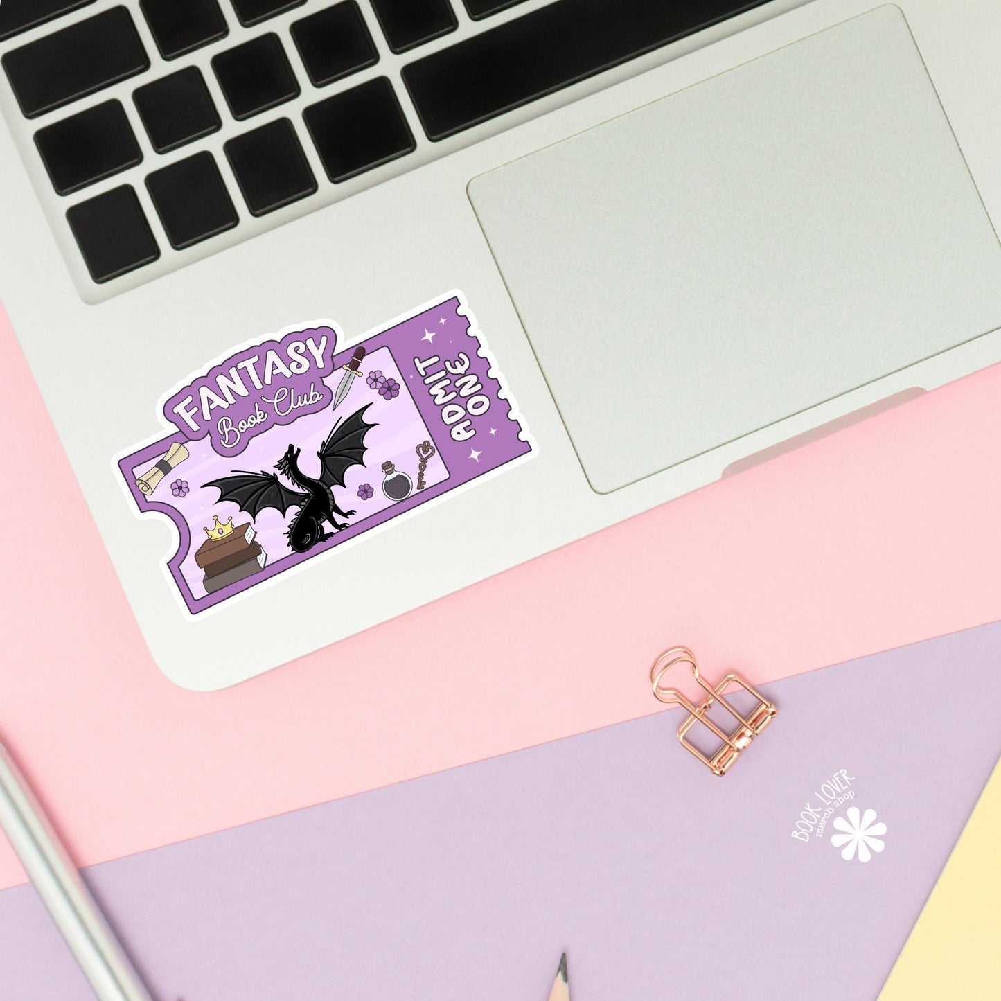 Fantasy Book Club Ticket Stickers / Bookish Stickers / Book Lover Gift / Bookish Merch / Kindle Sticker / Smut Reader / Reading Lover