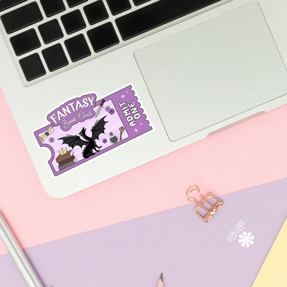 Fantasy Book Club Ticket Stickers / Bookish Stickers / Book Lover Gift / Bookish Merch / Kindle Sticker / Smut Reader / Reading Lover