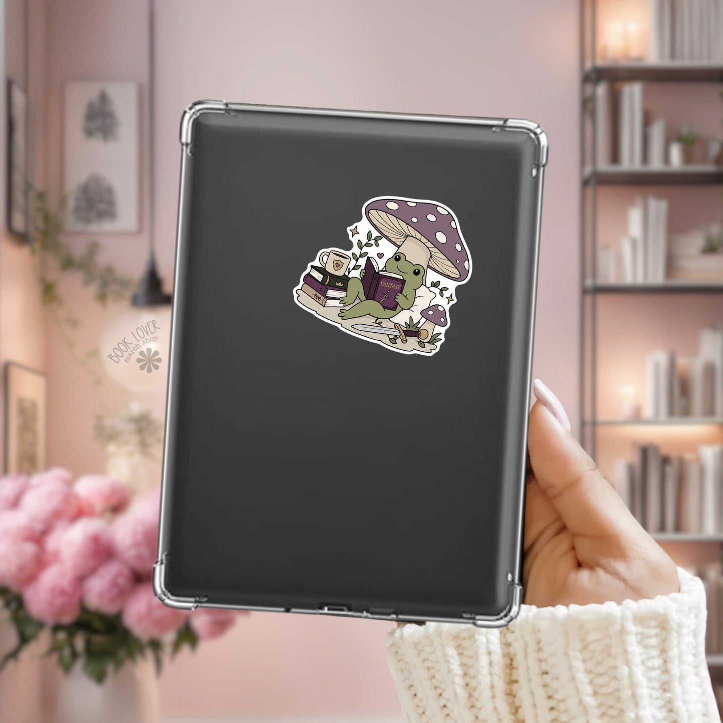 Fantasy Frog Kindle sticker mockup - bookish decal