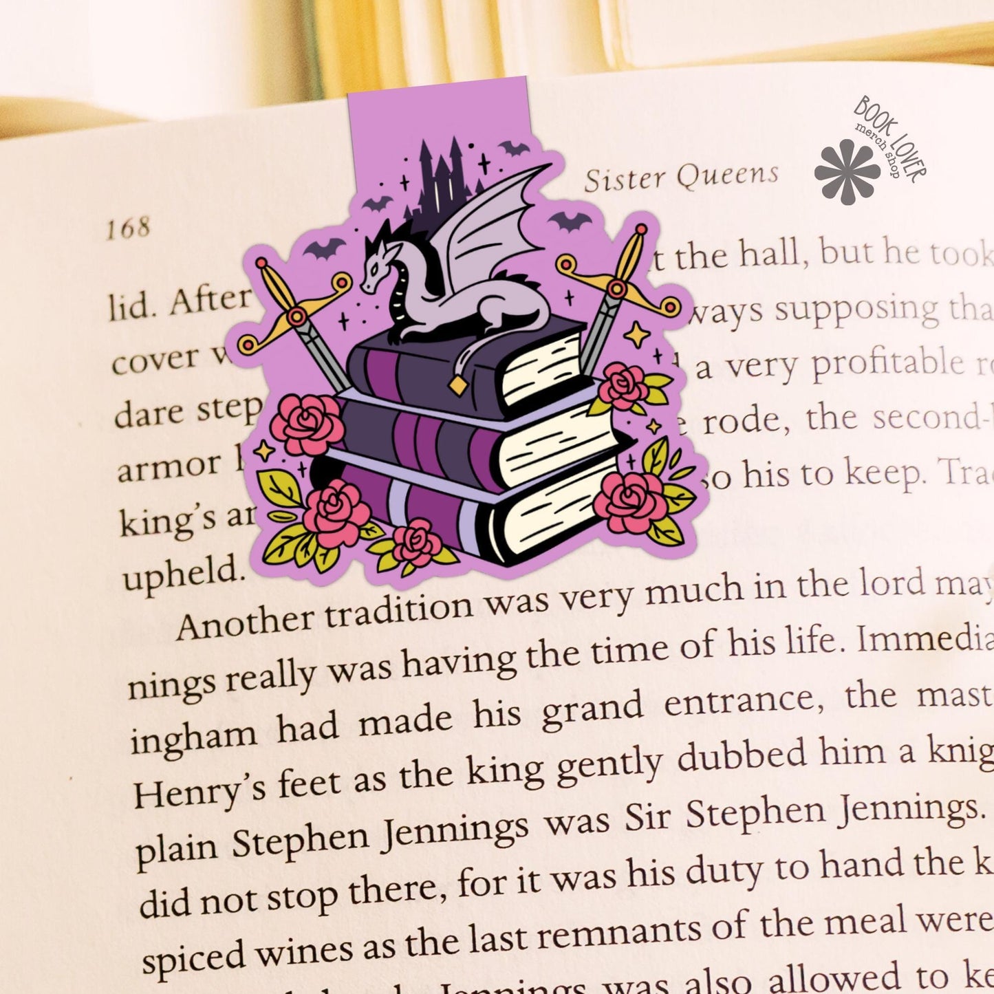 Fantasy Pile of Books Magnetic Bookmark / Bookish Bookmark / Book Lover Gift / Bookish Merch / Fantasy Reader / Reading Lover