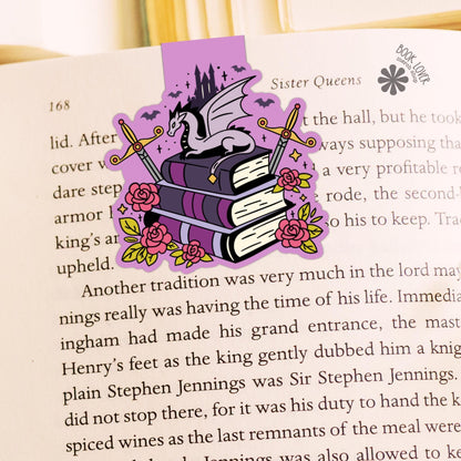 Fantasy Pile of Books Magnetic Bookmark / Bookish Bookmark / Book Lover Gift / Bookish Merch / Fantasy Reader / Reading Lover