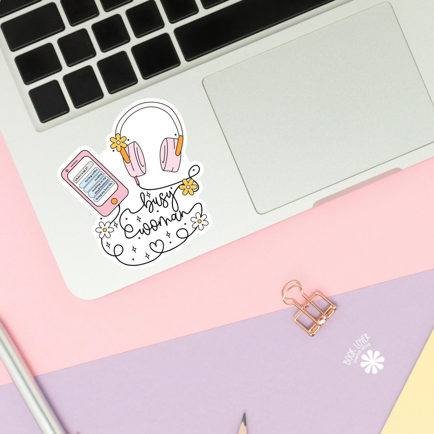 Busy Woman Stickers / Bookish Stickers / Book Lover Gift / Bookish Merch / Kindle Sticker / Smut Reader / Reading Lover / E-Reader