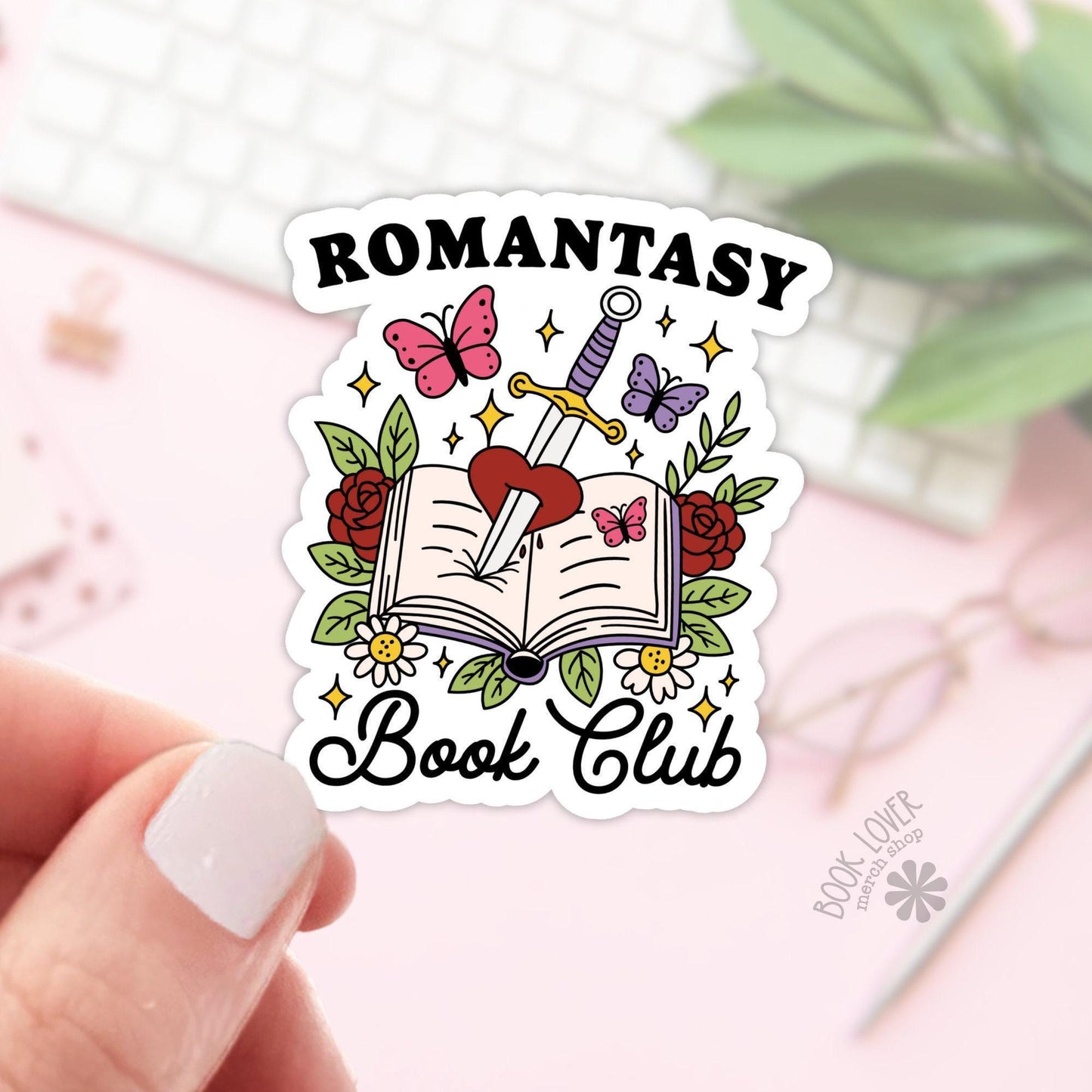 Romantasy Book Club Sticker / Bookish Stickers / Book Lover Gift / Bookish Merch / Kindle Sticker / Smut Reader / Reading Lover