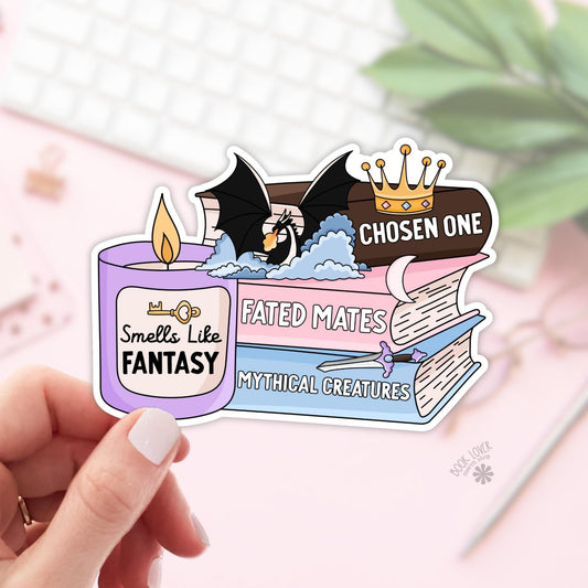 Smells Like Fantasy Stickers / Bookish Stickers / Book Lover Gift / Bookish Merch / Kindle Sticker / Smut Reader / Reading Lover / E-Reader