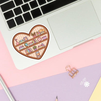 Heart Bookshelf Stickers / Bookish Stickers / Book Lover Gift / Bookish Merch / Kindle Sticker / Smut Reader / Reading Lover / E-Reader