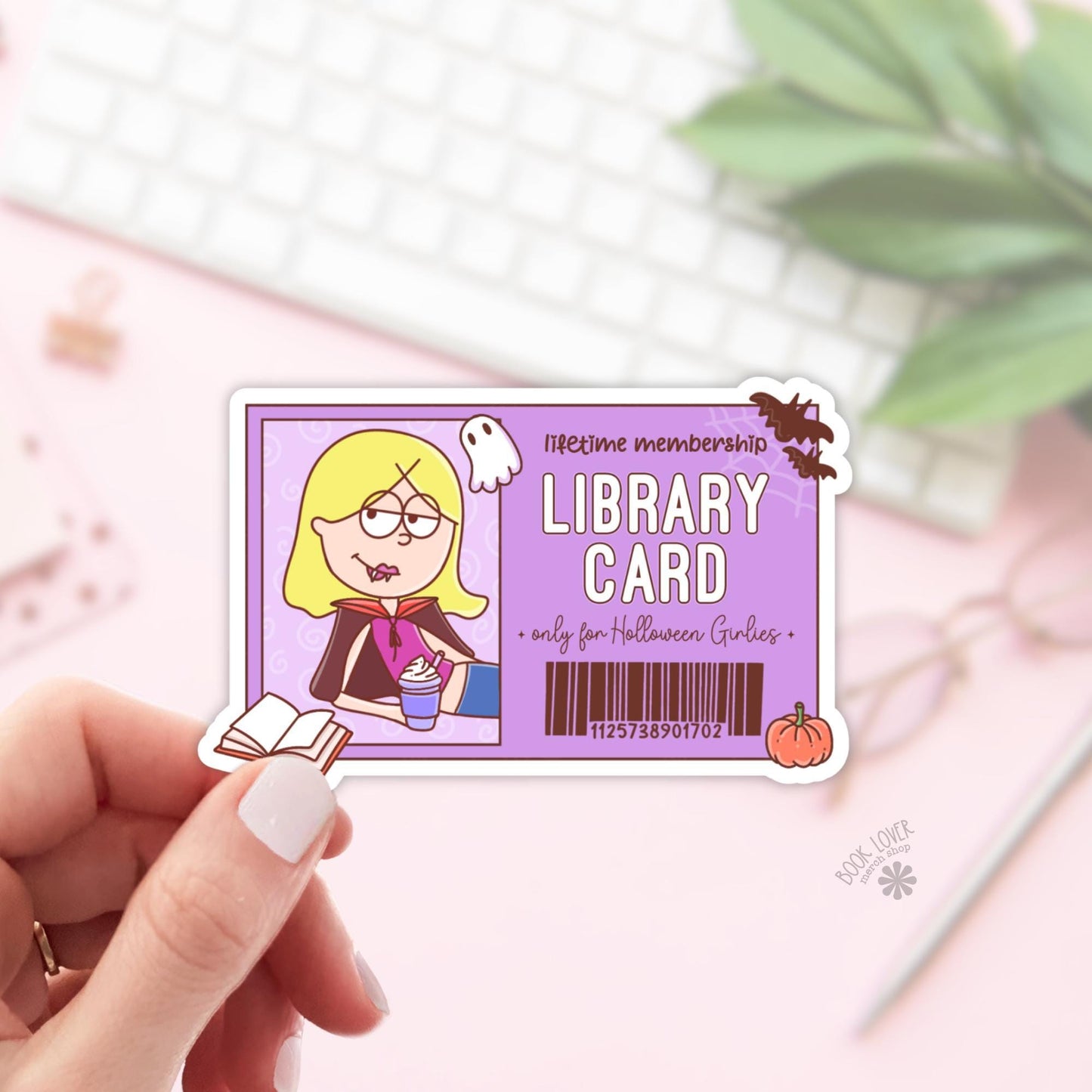 Halloween Library Card Stickers / Autumn Bookish Stickers / Book Lover Gift / Bookish Merch / Kindle Sticker / Smut Reader / Reading Lover