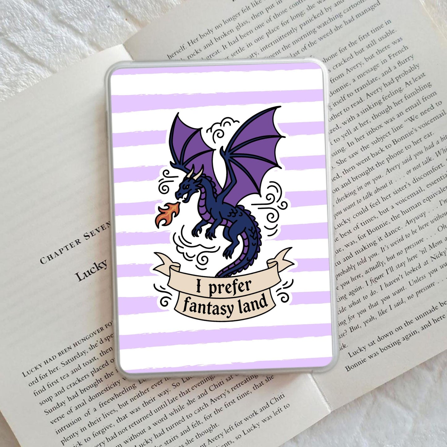 I Prefer Fantasy Land Insert / Physical Product / Bookish Kindle Insert / Book Lover Gift / Bookish Merch / Dragon Reader / Reading Lover
