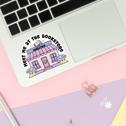 Meet Me At The Bookstore Sticker / Bookish Stickers / Book Lover Gift / Bookish Merch / Kindle Sticker / Smut Reader / Reading Lover