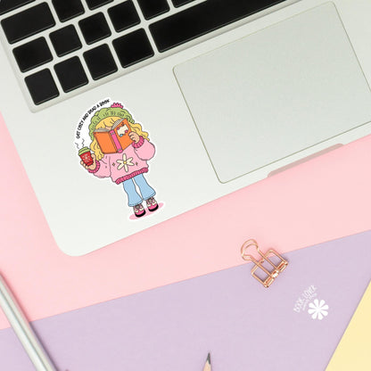 Get Cozy And Read A Book Stickers / Bookish Stickers / Book Lover Gift / Bookish Merch / Kindle Sticker / Smut Reader / Reading Lover