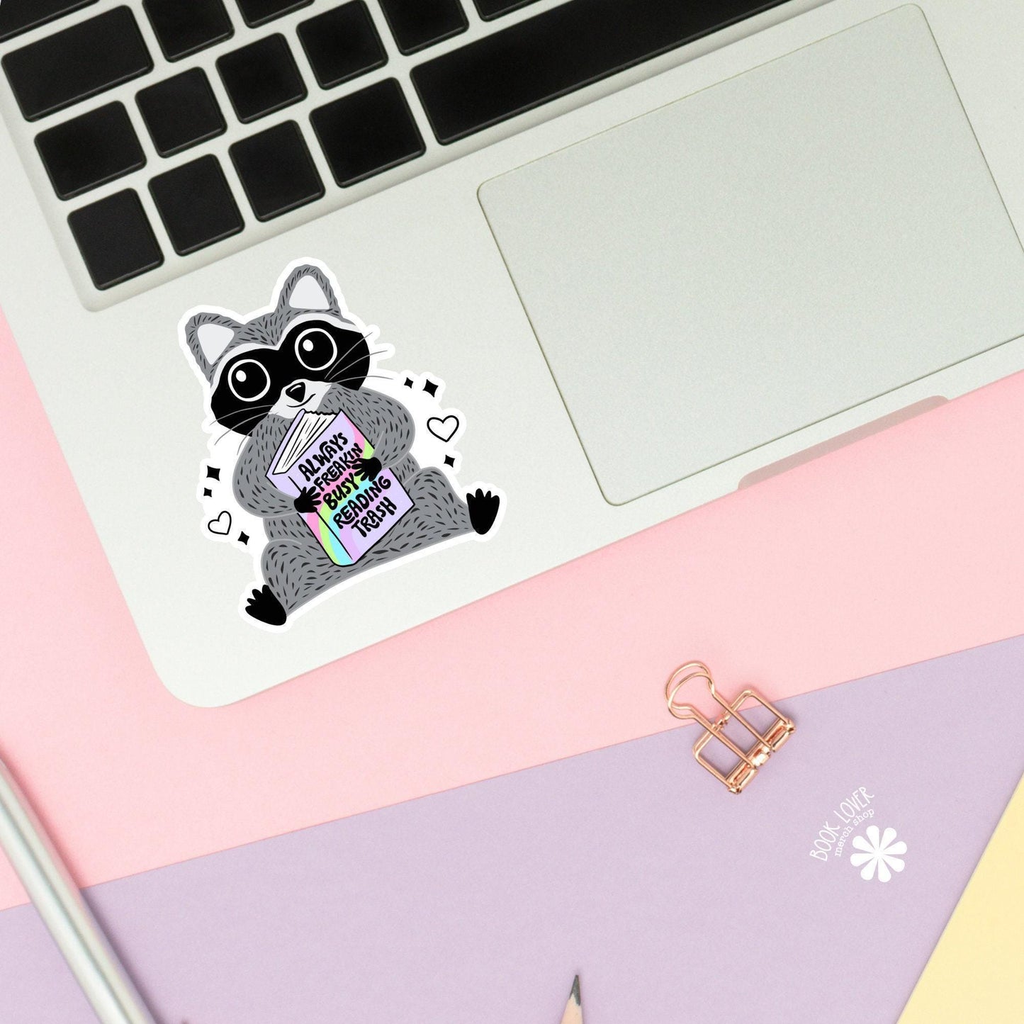 Always Freakin Busy Reading Trash Stickers / Raccoon Stickers / Bookish Stickers / Book Lover Gift / Bookish Merch / Kindle Sticker