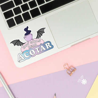Hot Girls Read Acotar Stickers / Bookish Stickers / Book Lover Gift / Bookish Merch / Kindle Sticker / Acotar Reader / Reading Lover