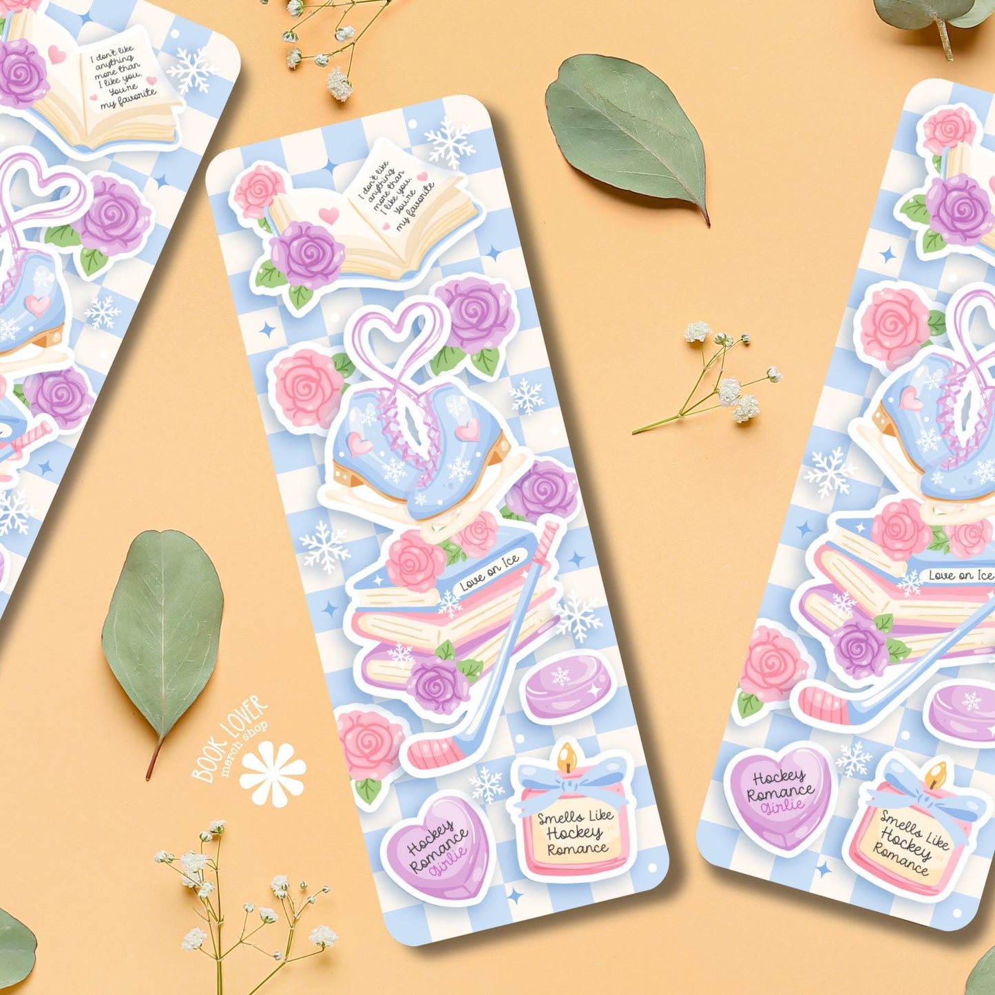 Hockey Romance Girlie Bookish Bookmark / Winter Bookish Bookmark / Book Lover Gift / Bookish Merch / Smut Reader / Reading Lover