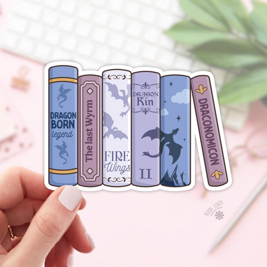 Dragon Books Stickers / Bookish Stickers / Book Lover Gift / Bookish Merch / Kindle Sticker / Fantasy Reader / Reading Lover / E-Reader
