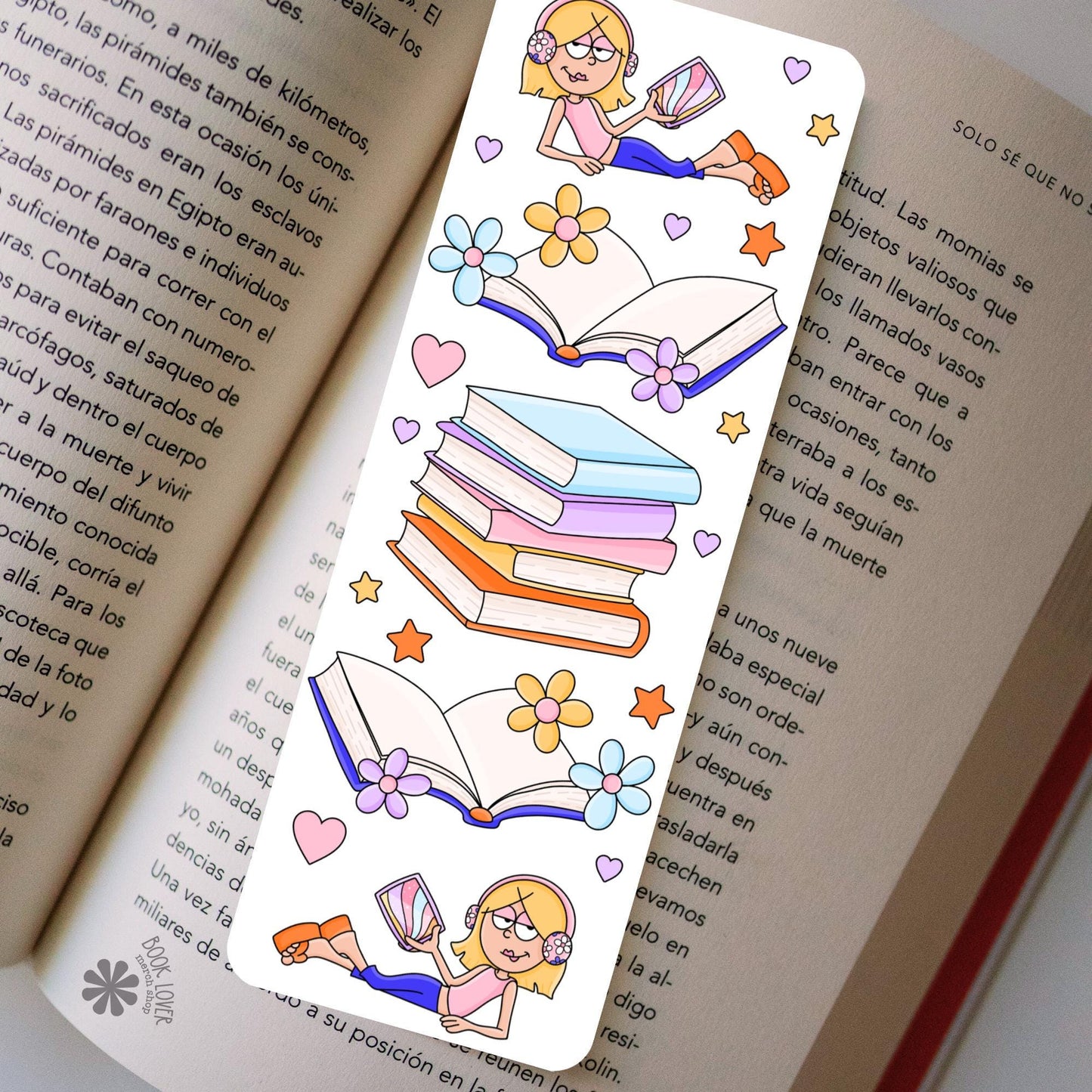 Bookish Girl Bookmark / Bookish Bookmark / Book Lover Gift / Bookish Merch / Reading Lover / Flowers