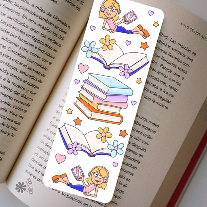Bookish Girl Bookmark / Bookish Bookmark / Book Lover Gift / Bookish Merch / Reading Lover / Flowers