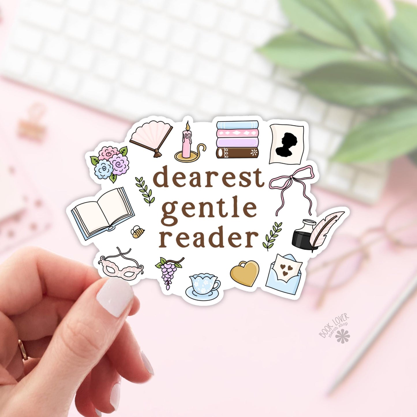 Dearest Gentle Reader Stickers / Bookish Stickers / Book Lover Gift / Bookish Merch / Kindle Sticker / Smut Reader / Reading Lover