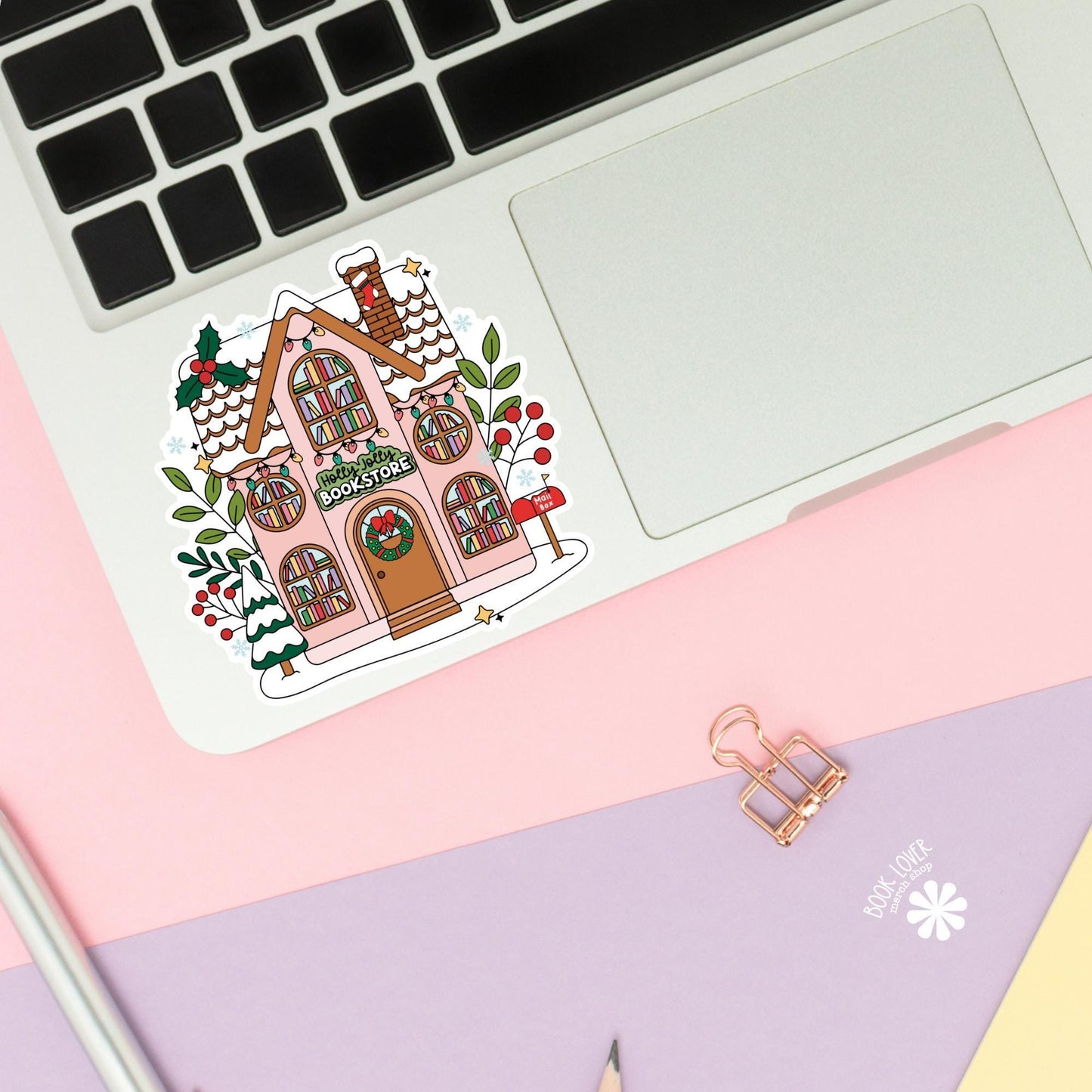 Holly Jolly Bookstore Stickers / Christmas Bookish Stickers / Book Lover Gift / Bookish Merch / Kindle Sticker / Reading Lover