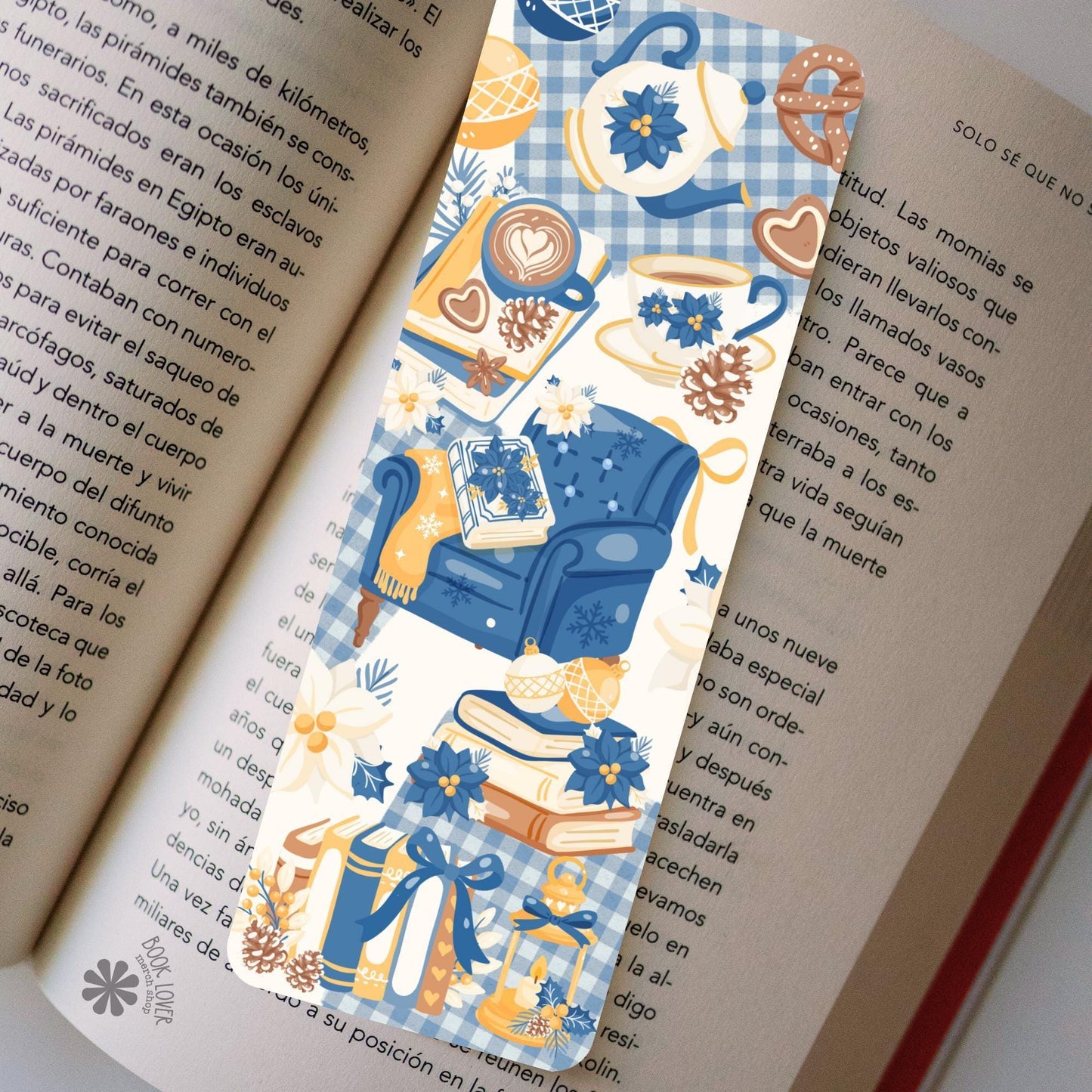 Cozy Frosted Library Winter Bookish Bookmark / Coquette Bookish Bookmark / Book Lover Gift / Bookish Merch / Smut Reader / Reading Lover