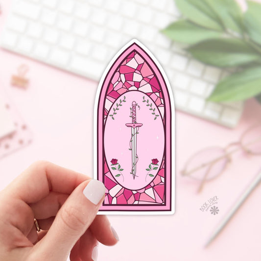 Romantasy Stained Glass Stickers / Bookish Stickers / Book Lover Gift / Bookish Merch / Kindle Sticker / Smut Reader / Reading Lover