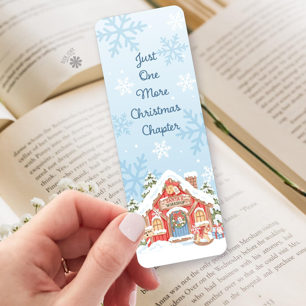 Christmas Chapter bookmark, double sided cardstock, reader gift
