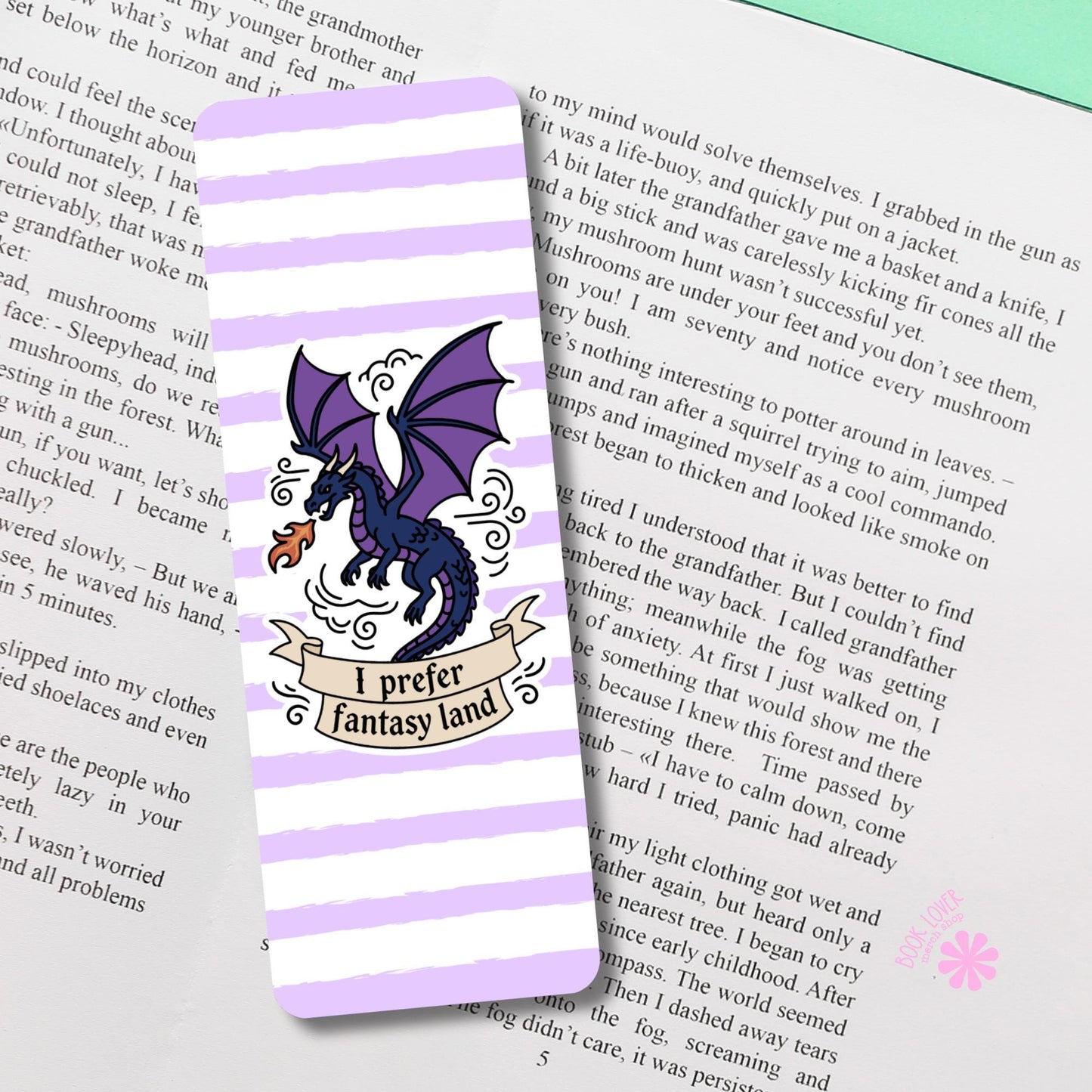 I prefer Fantasy Land Bookmark / Romantasy Bookish Bookmark / Book Lover Gift / Bookish Merch / Dragon Reader / Reading Lover