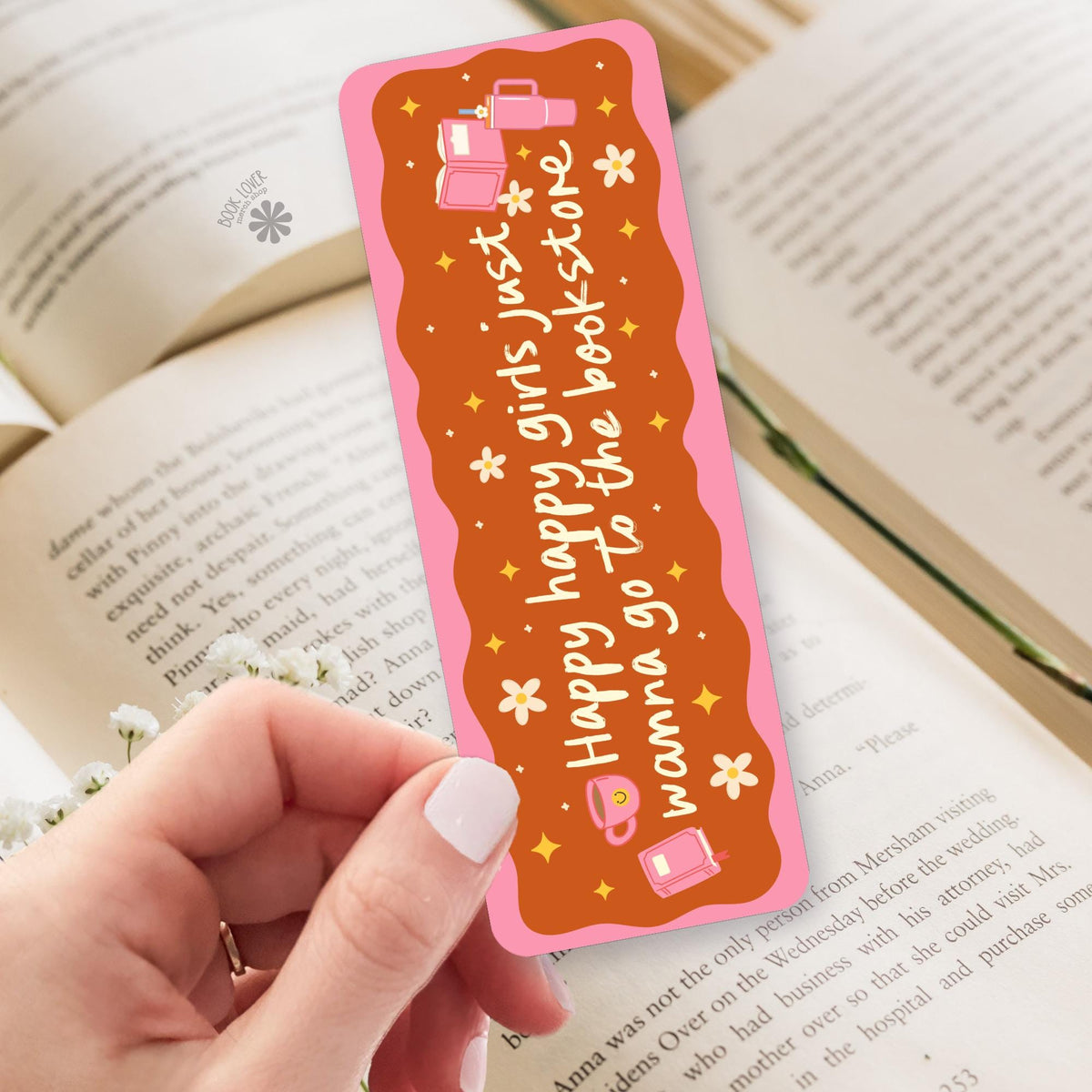 Bookstore Happy Girls bookmark, double sided