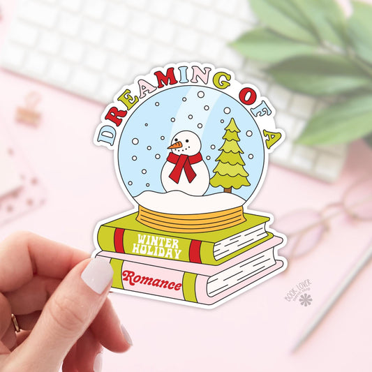 Dreaming of a Winter Holiday Romance Stickers / Bookish Stickers / Book Lover Gift / Bookish Merch / Kindle Sticker / Smut Reader