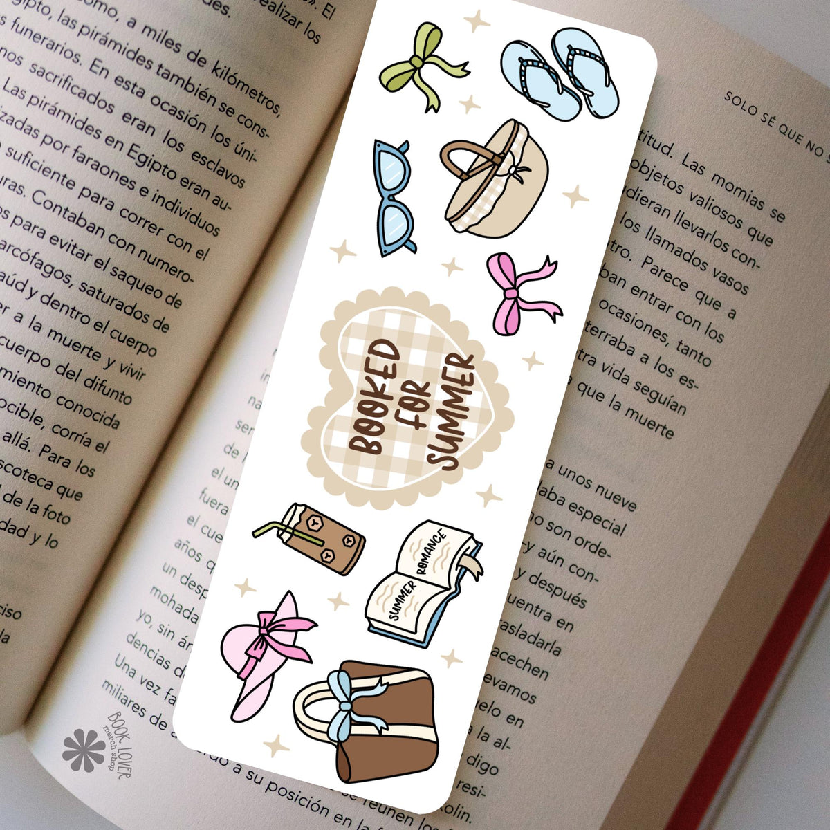 Booked for Summer Bookmark / Bookish Bookmark / Flip Flops Beach Reading / Book Lover Gift / Bookish Merch / Reading Lover