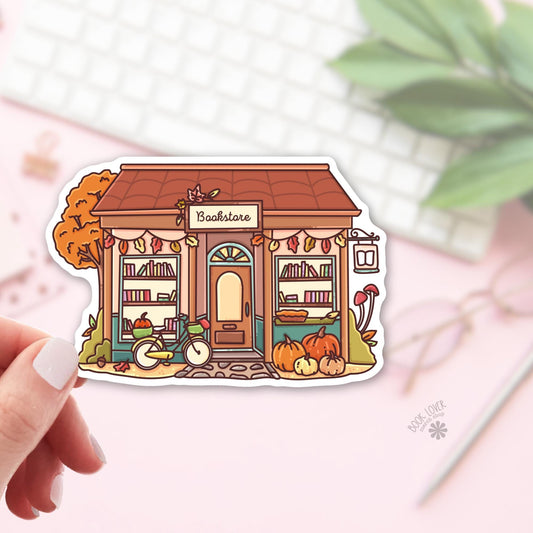 Autumn Bookstore Sticker / Bookish Sticker / Book Lover Gift / Funny Reader Gift / Cozy Reader / Fall Reading Gift / Bookstore Lover