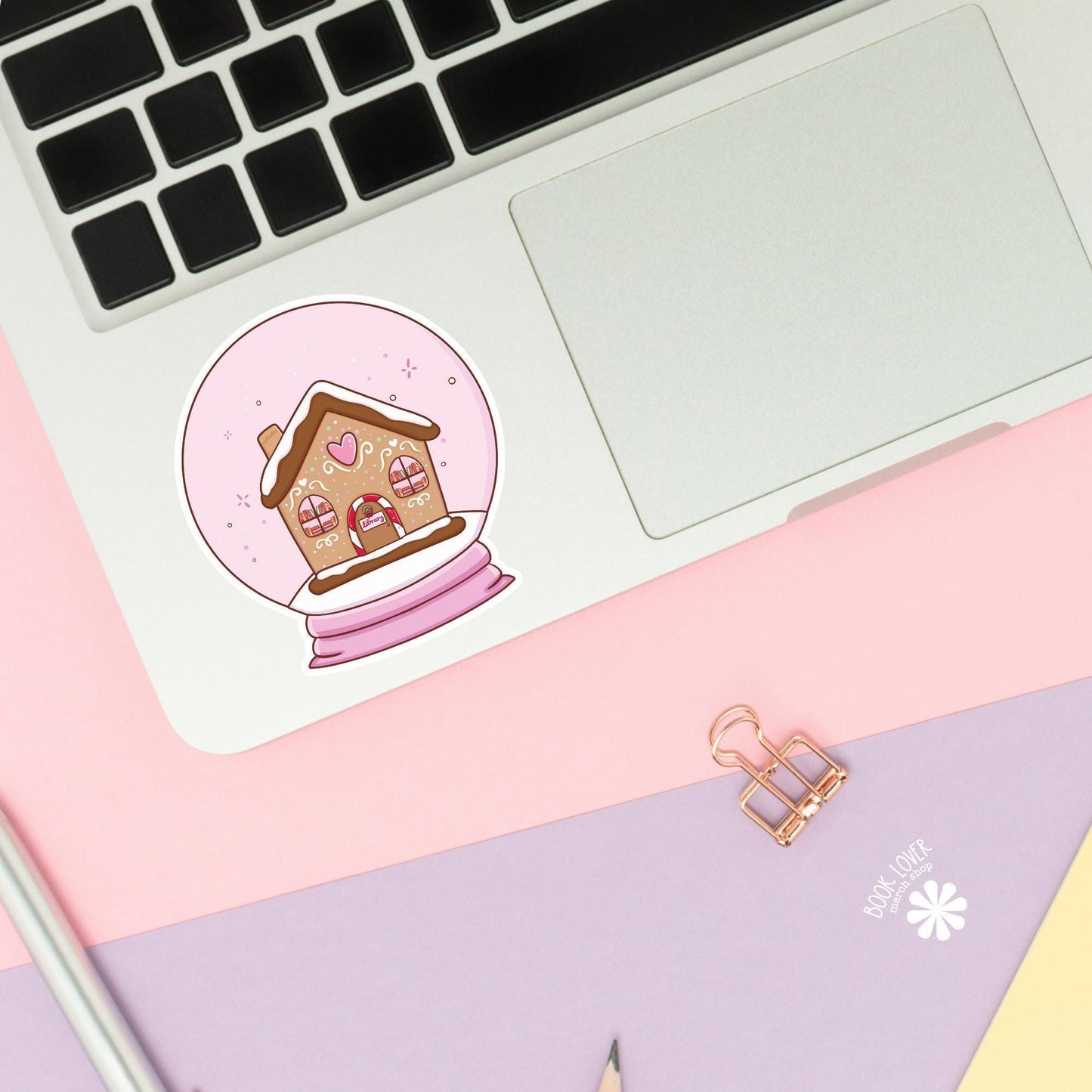 Library Snow Globe Stickers / Bookish Stickers / Book Lover Gift / Bookish Merch / Kindle Sticker / Smut Reader / Reading Lover / E-Reader