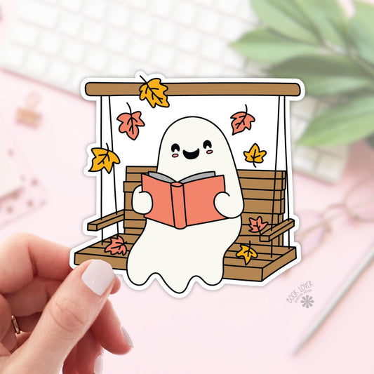 Ghost Reading Book Stickers / Bookish Stickers / Book Lover Gift / Bookish Merch / Kindle Sticker / Smut Reader / Reading Lover / E-Reader