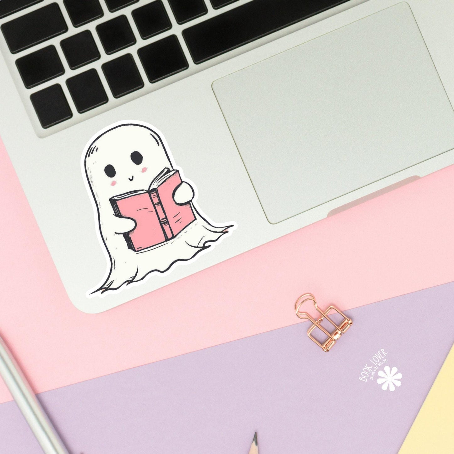 Ghost Reading Book Stickers / Bookish Stickers / Book Lover Gift / Bookish Merch / Kindle Sticker / Smut Reader / Reading Lover / E-Reader