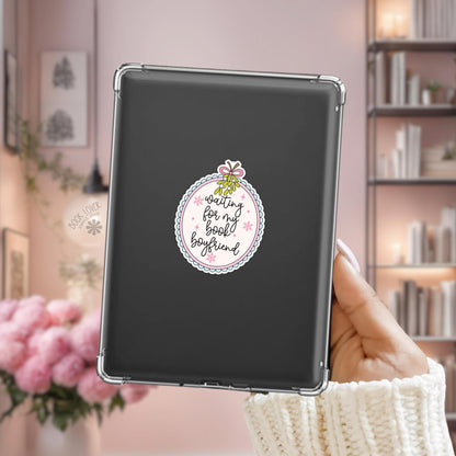 Waiting for my Book Boyfriend Stickers / Christmas Bookish Merch / Book Lover Gift / Kindle Sticker / Smut Reading Lover