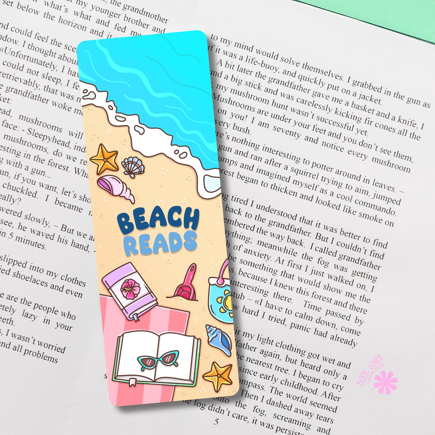 Beach Reads Bookmark / Summer Bookish Bookmark / Book Lover Gift / Bookish Merch / Reading Lover