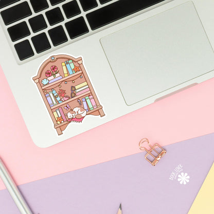 Summer Beach Bookshelf Stickers / Bookish Stickers / Book Lover Gift / Bookish Merch / Kindle Sticker / Cat Lover / Reading Lover / E-Reader