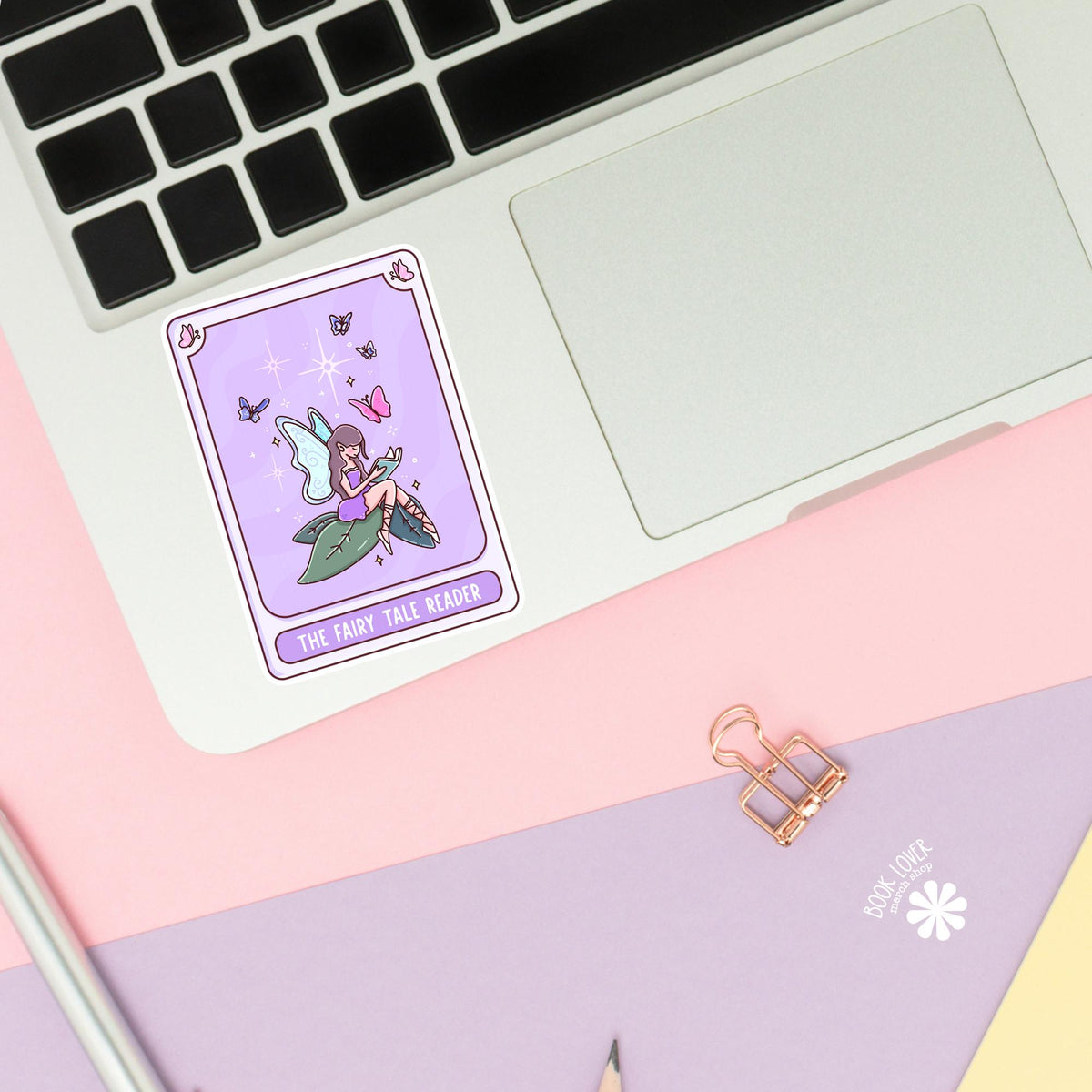 Fairy tale tarot card sticker close up, matte finish, book lover vinyl decal