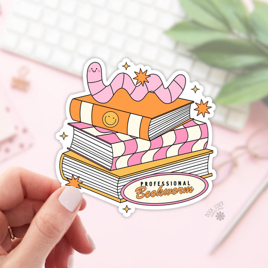 Professional Bookworm Stickers / Bookish Stickers / Book Lover Gift / Bookish Merch / Kindle Sticker / Smut Reader / Reading Lover