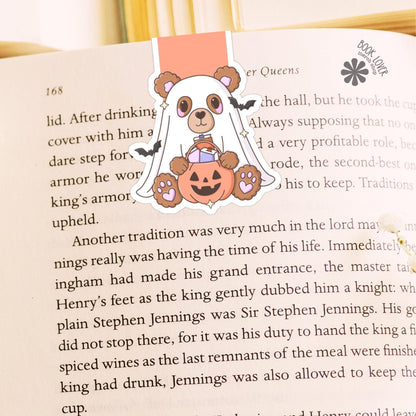 Bear Halloween Magnetic Bookmark / Ghost Bookish Bookmark / Book Lover Gift / Bookish Merch / Smut Reader / Reading Lover